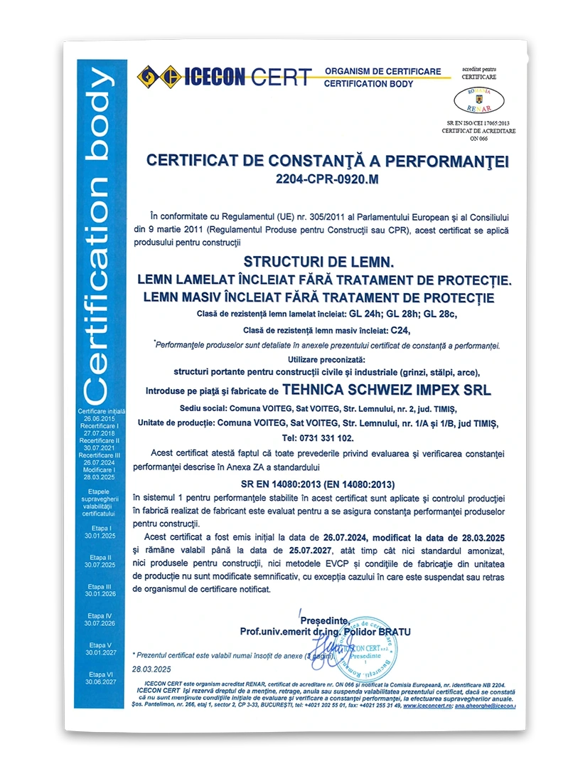Certificat de constanta a performantei BSH GL24h, GL28h, GL28c, C24 _ro 28.03.2025